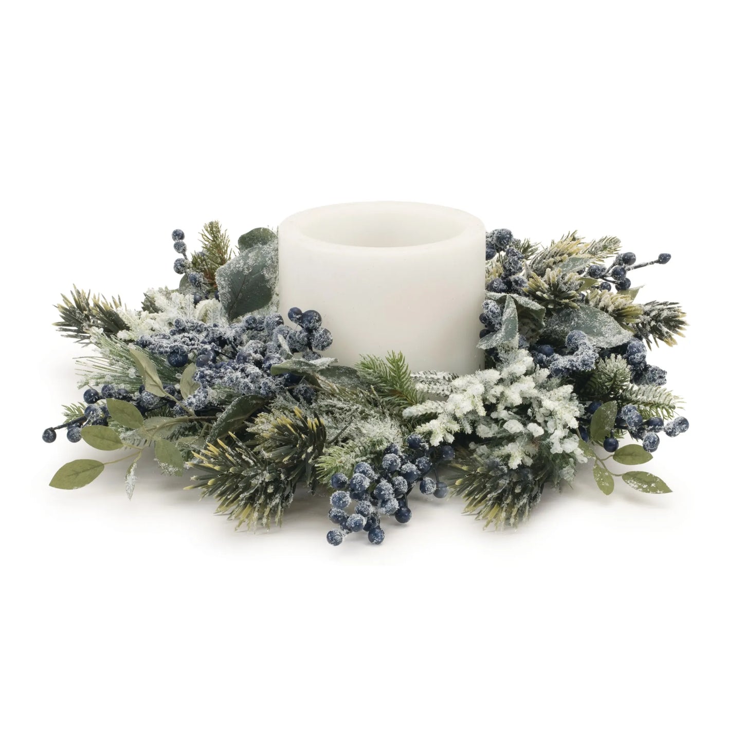 Frosted Blueberry Pine Candle Ring