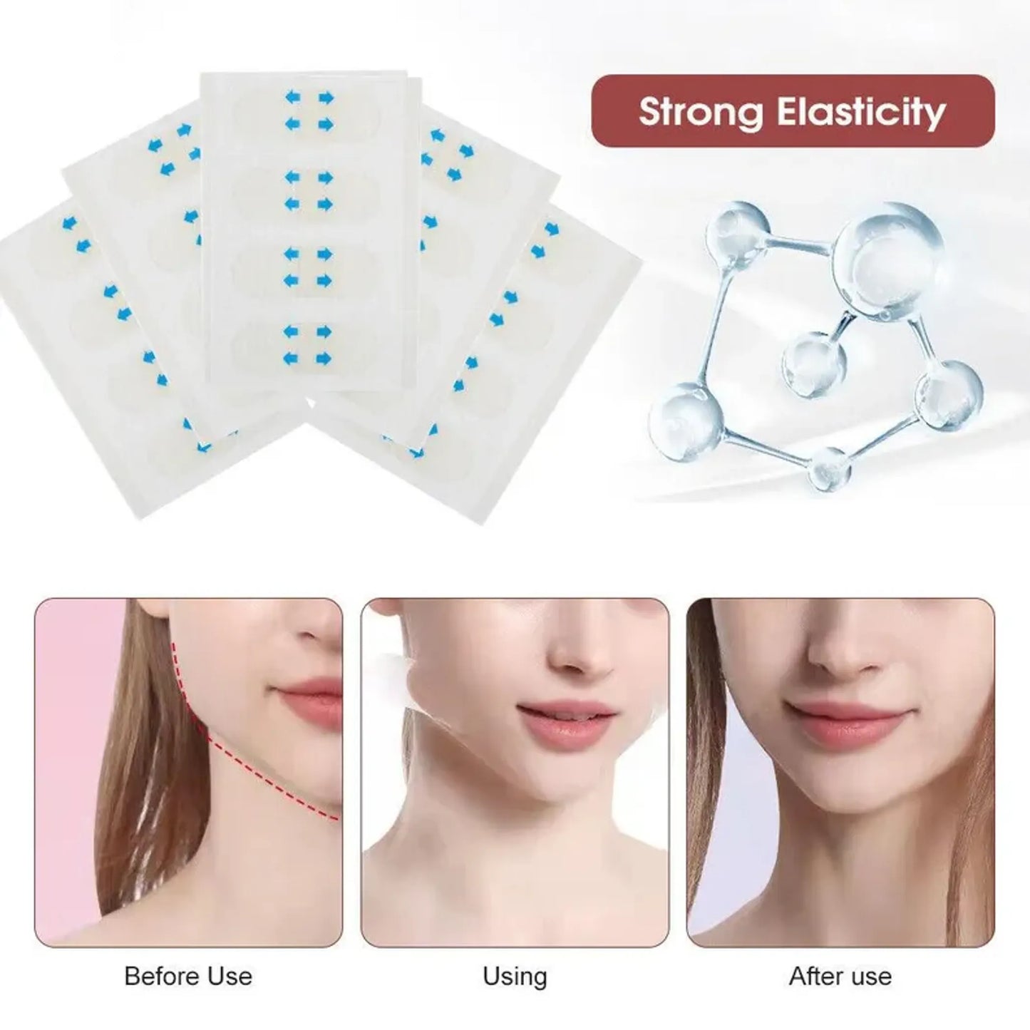 80Pcs Face Lifting Sticker Invisible Tape Firming Chin Fade Fine Lines V-shaped