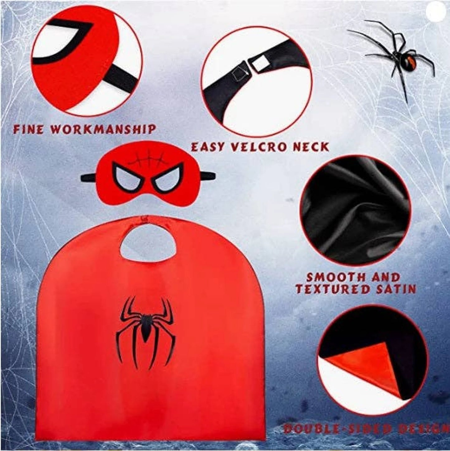 6-Pack | Superhero Reversible Cape & Mask Set