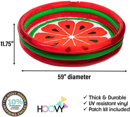 3-Ring Inflatable Pool Watermelon Style