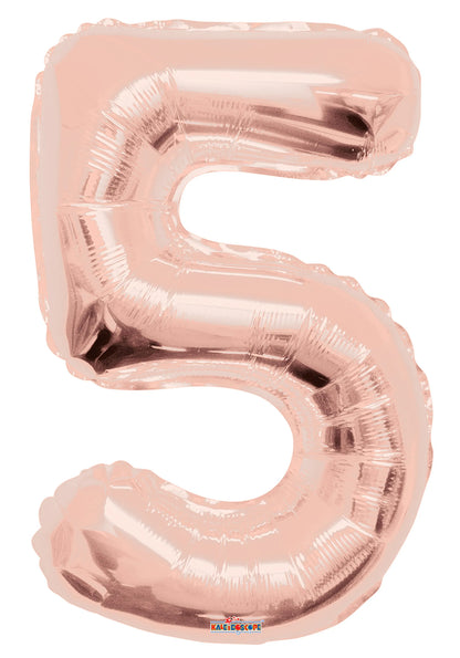 Rose Gold #5 Mylar Balloon