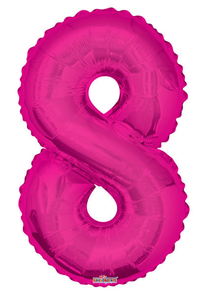 Hot Pink #8 Mylar Balloon