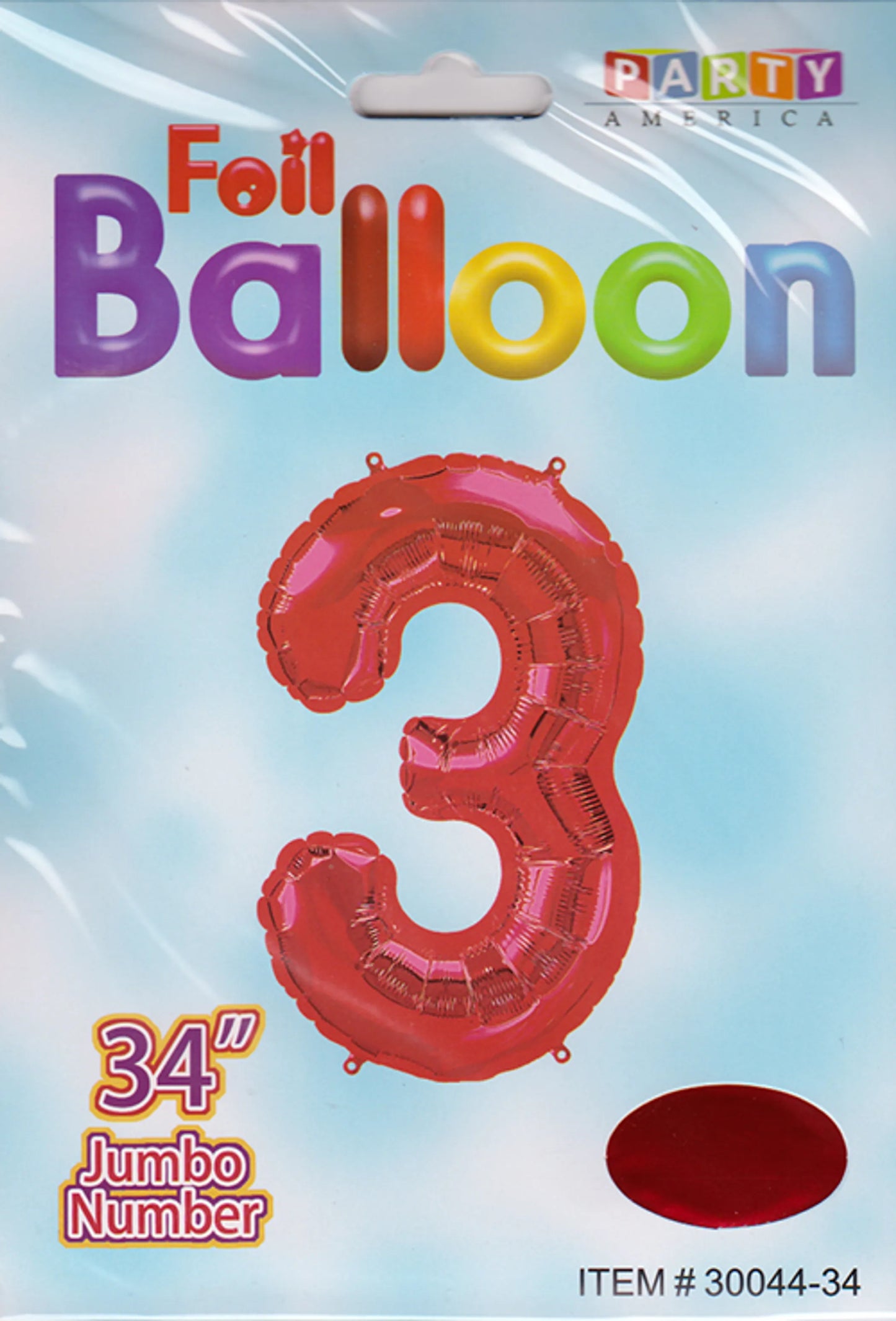 Red #3 Mylar Balloon