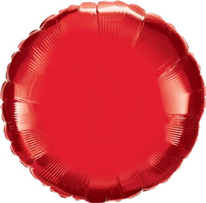 Red Round Mylar Balloon