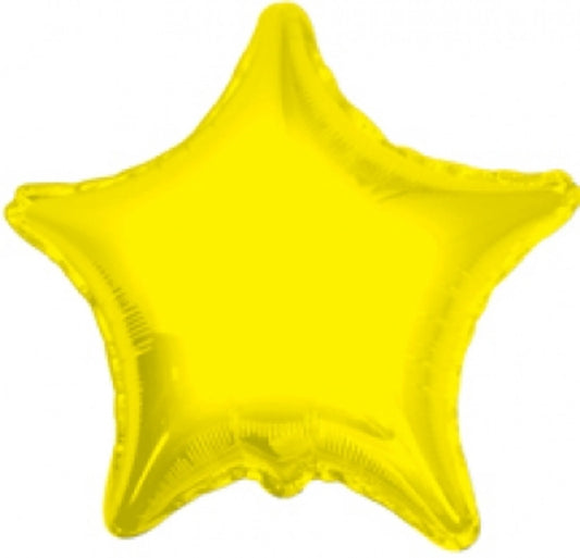 Yellow Star Mylar Balloon