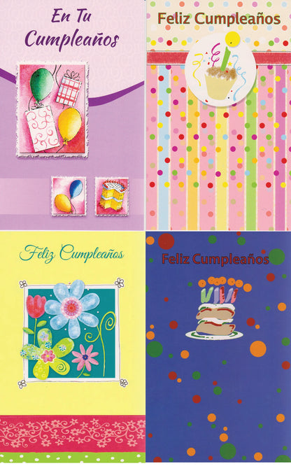 24 Assorted Spanish Birthday Cards