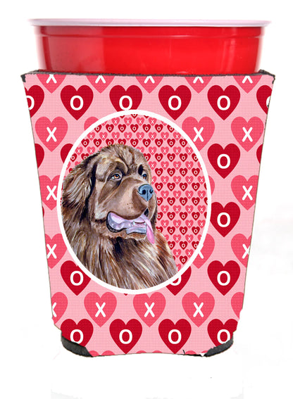 Hearts Love and Valentine's Day Portrait Design with Dog Red Solo Cup Hugger