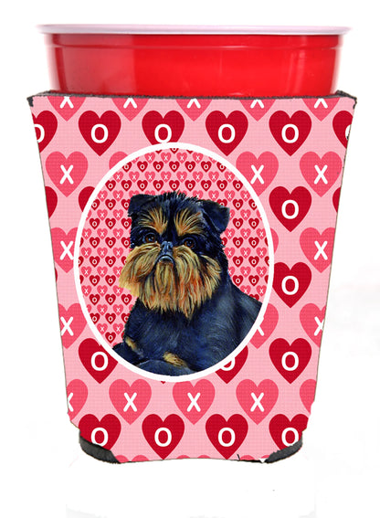 Hearts Love and Valentine's Day Portrait Design with Dog Red Solo Cup Hugger