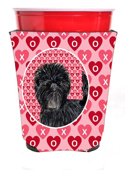 Hearts Love and Valentine's Day Design with Dog Red Solo Cup Hugger