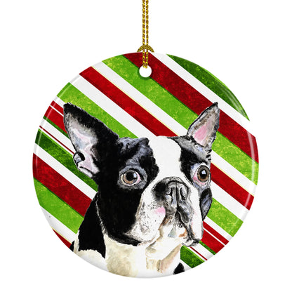 Holiday Dog on Ceramic Ornament - Size: 2.8 X 2.8 | Pack Of: 1