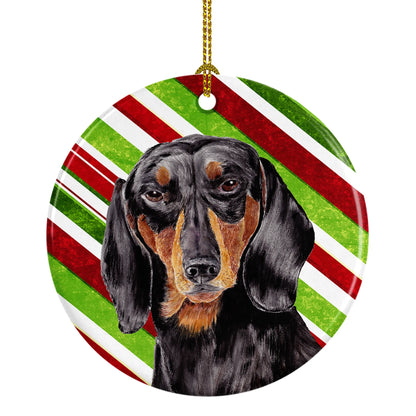 Holiday Dog on Ceramic Ornament - Size: 2.8 X 2.8 | Pack Of: 1