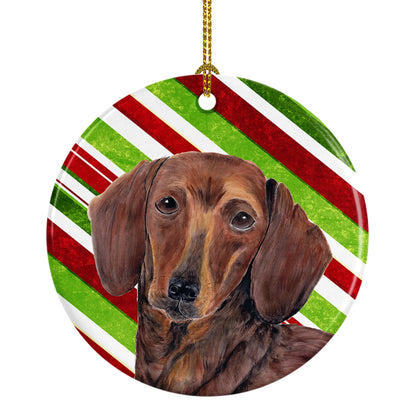 Holiday Dog on Ceramic Ornament - Size: 2.8 X 2.8 | Pack Of: 1