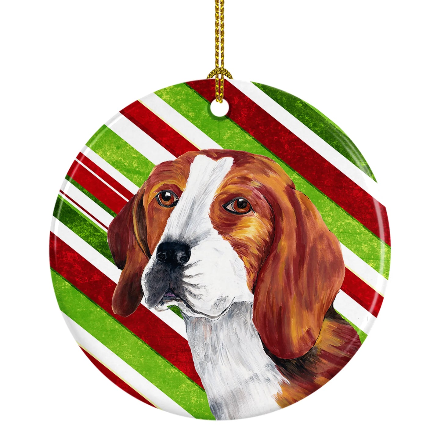 Holiday Dog on Ceramic Ornament - Size: 2.8 X 2.8 | Pack Of: 1