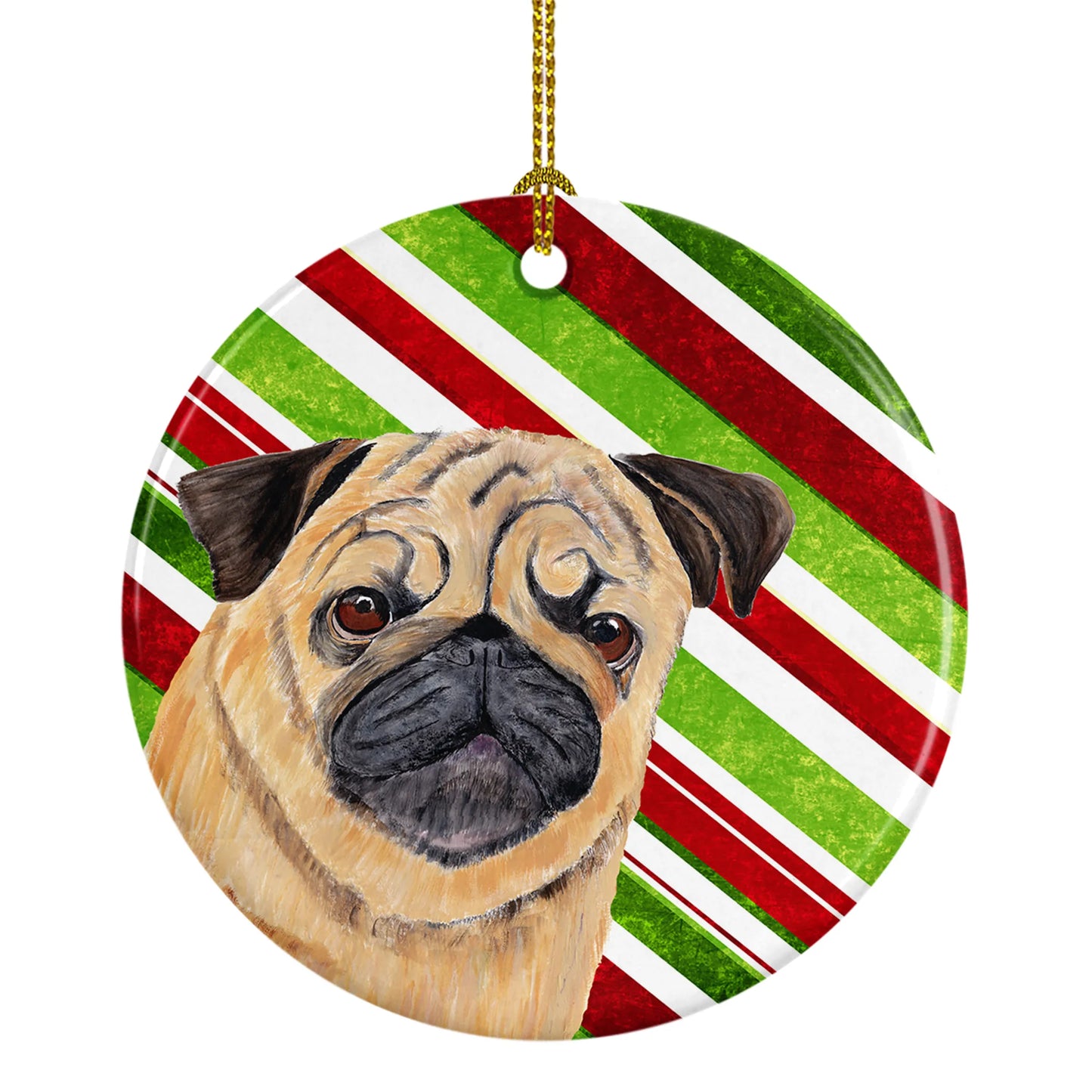 Holiday Dog on Ceramic Ornament - Size: 2.8 X 2.8 | Pack Of: 1