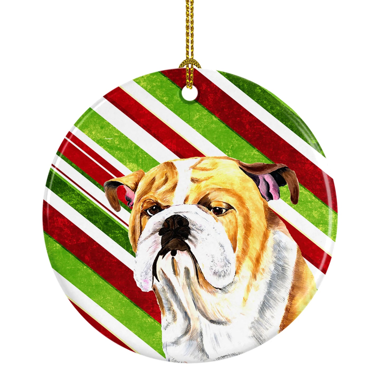 Holiday Dog on Ceramic Ornament - Size: 2.8 X 2.8 | Pack Of: 1