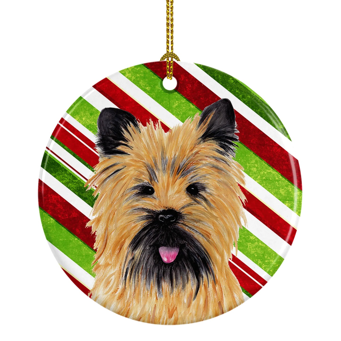 Holiday Dog on Ceramic Ornament - Size: 2.8 X 2.8 | Pack Of: 1