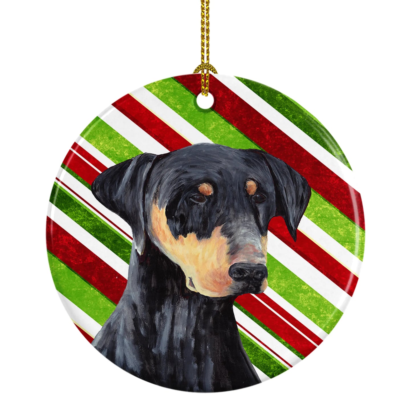 Holiday Dog on Ceramic Ornament - Size: 2.8 X 2.8 | Pack Of: 1