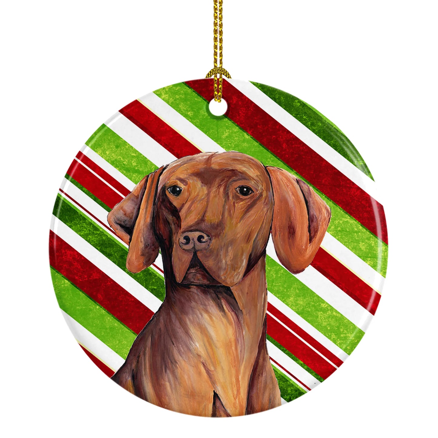 Holiday Dog on Ceramic Ornament - Size: 2.8 X 2.8 | Pack Of: 1