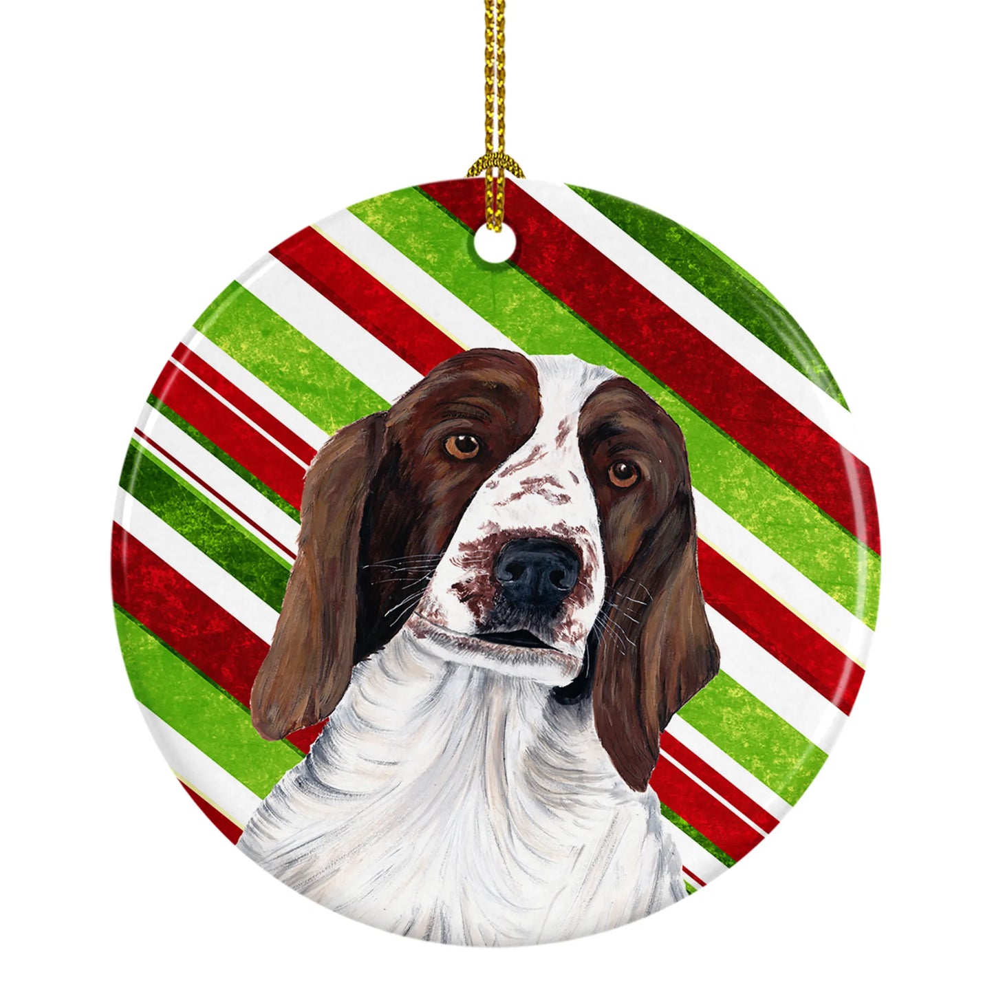 Holiday Dog on Ceramic Ornament - Size: 2.8 X 2.8 | Pack Of: 1