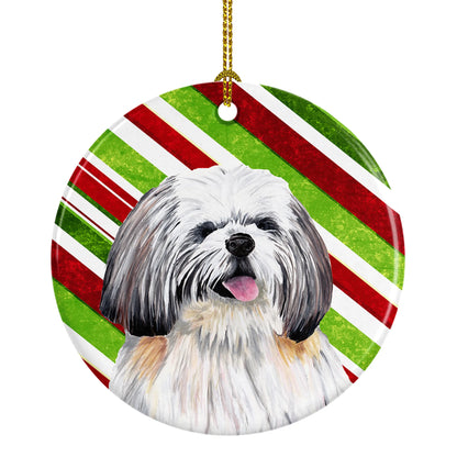 Holiday Dog on Ceramic Ornament - Size: 2.8 X 2.8 | Pack Of: 1