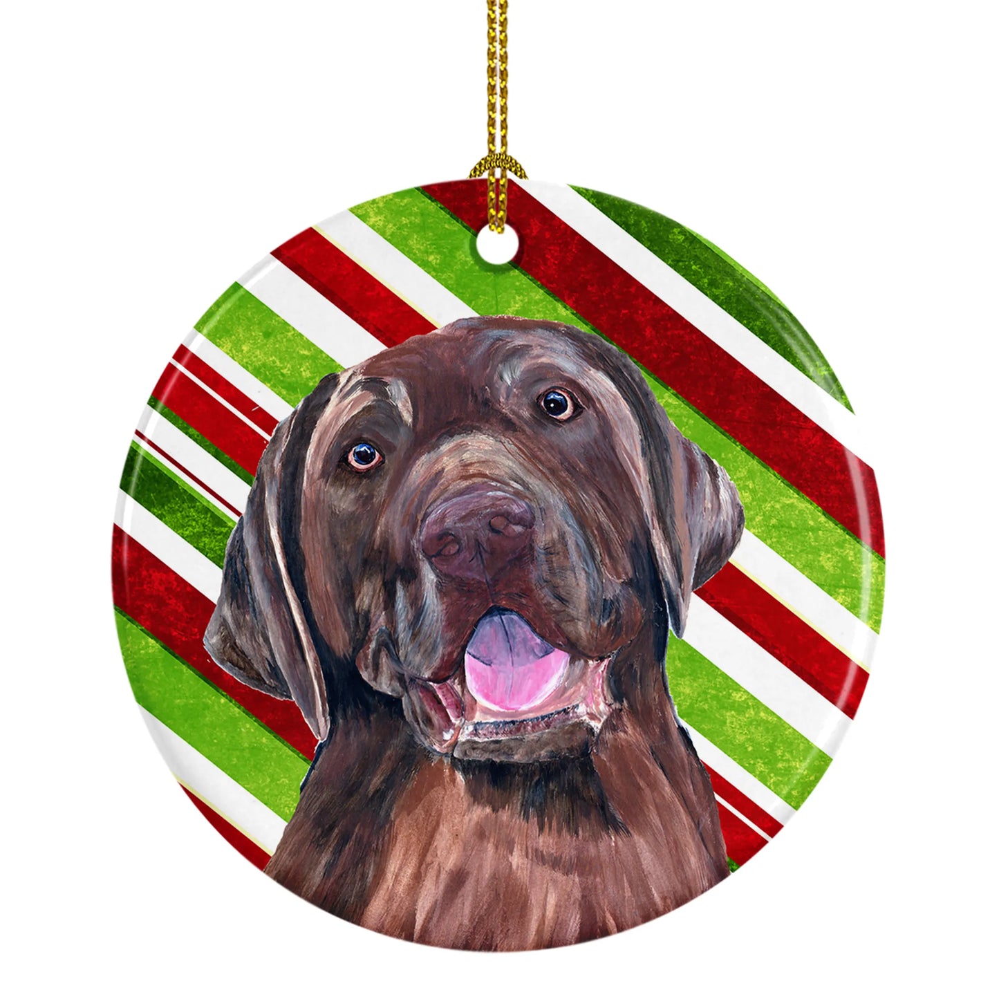 Holiday Dog on Ceramic Ornament - Size: 2.8 X 2.8 | Pack Of: 1