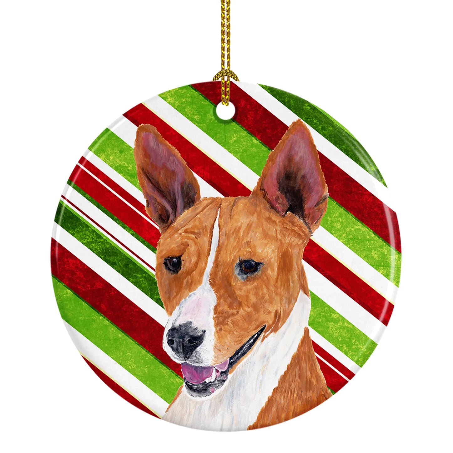 Holiday Dog on Ceramic Ornament - Size: 2.8 X 2.8 | Pack Of: 1