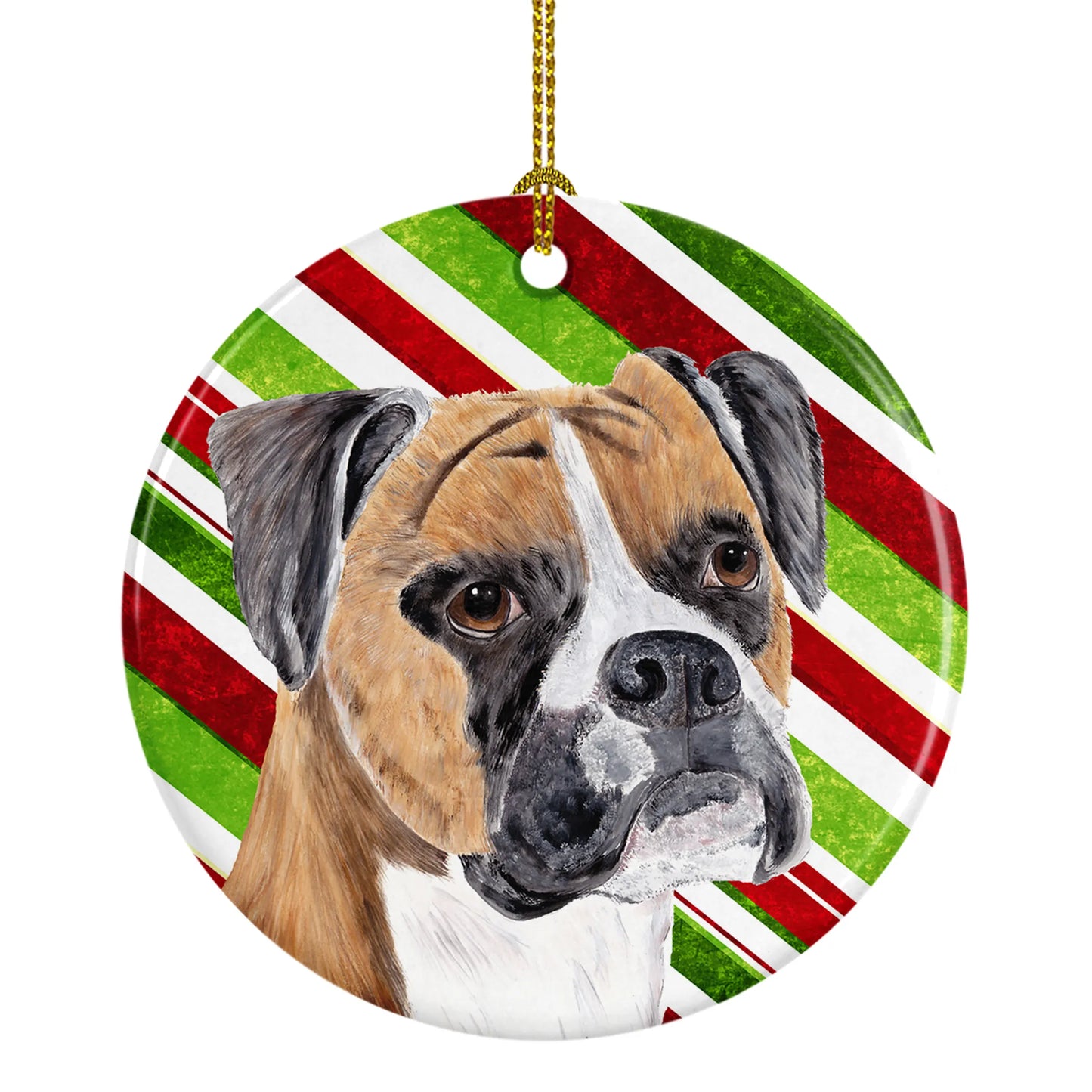 Holiday Dog on Ceramic Ornament - Size: 2.8 X 2.8 | Pack Of: 1