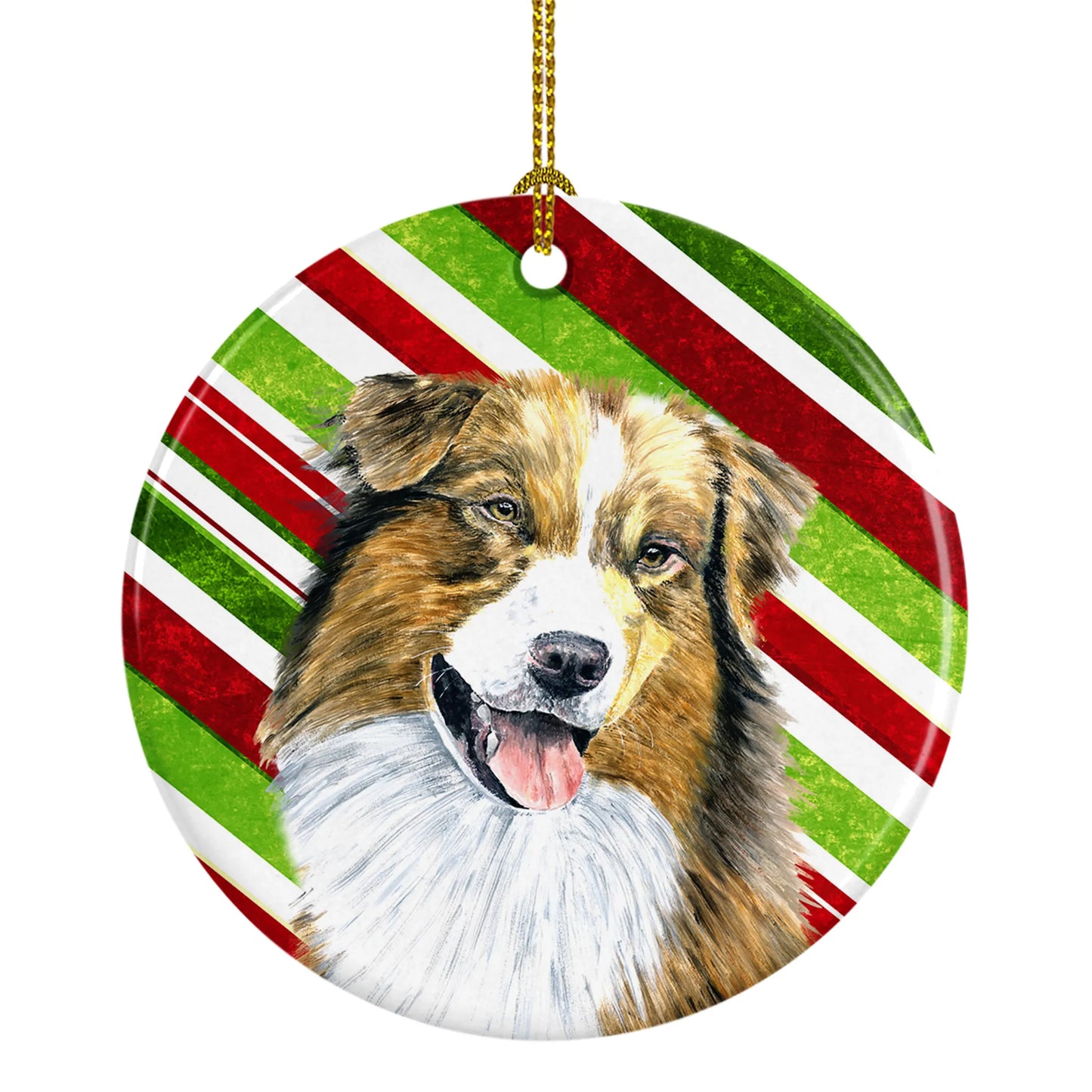 Holiday Dog on Ceramic Ornament - Size: 2.8 X 2.8 | Pack Of: 1