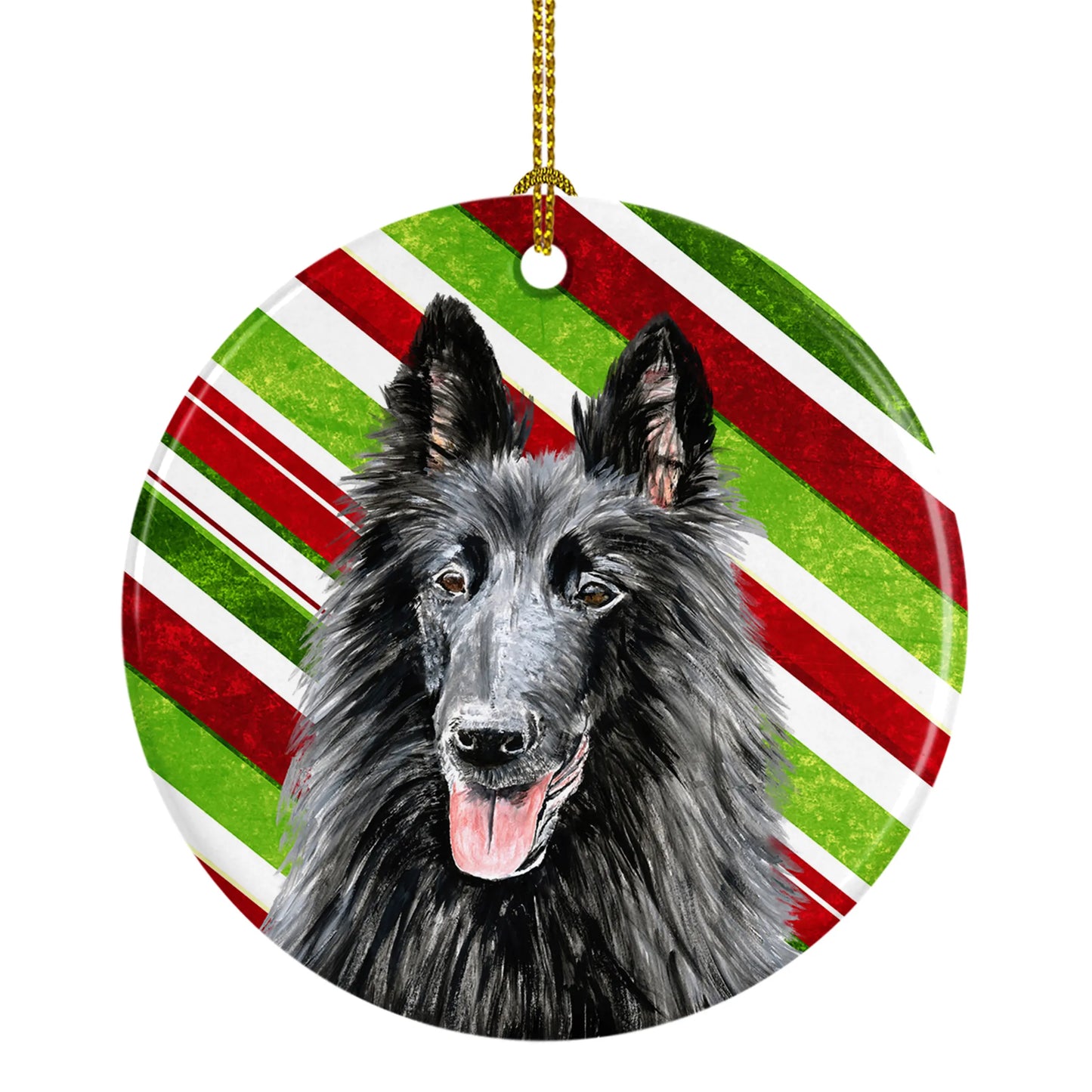 Holiday Dog on Ceramic Ornament - Size: 2.8 X 2.8 | Pack Of: 1