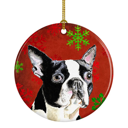 Holiday Dog on Ceramic Ornament - Size: 2.8 X 2.8 | Pack Of: 1