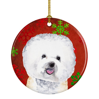 Holiday Dog on Ceramic Ornament - Size: 2.8 X 2.8 | Pack Of: 1