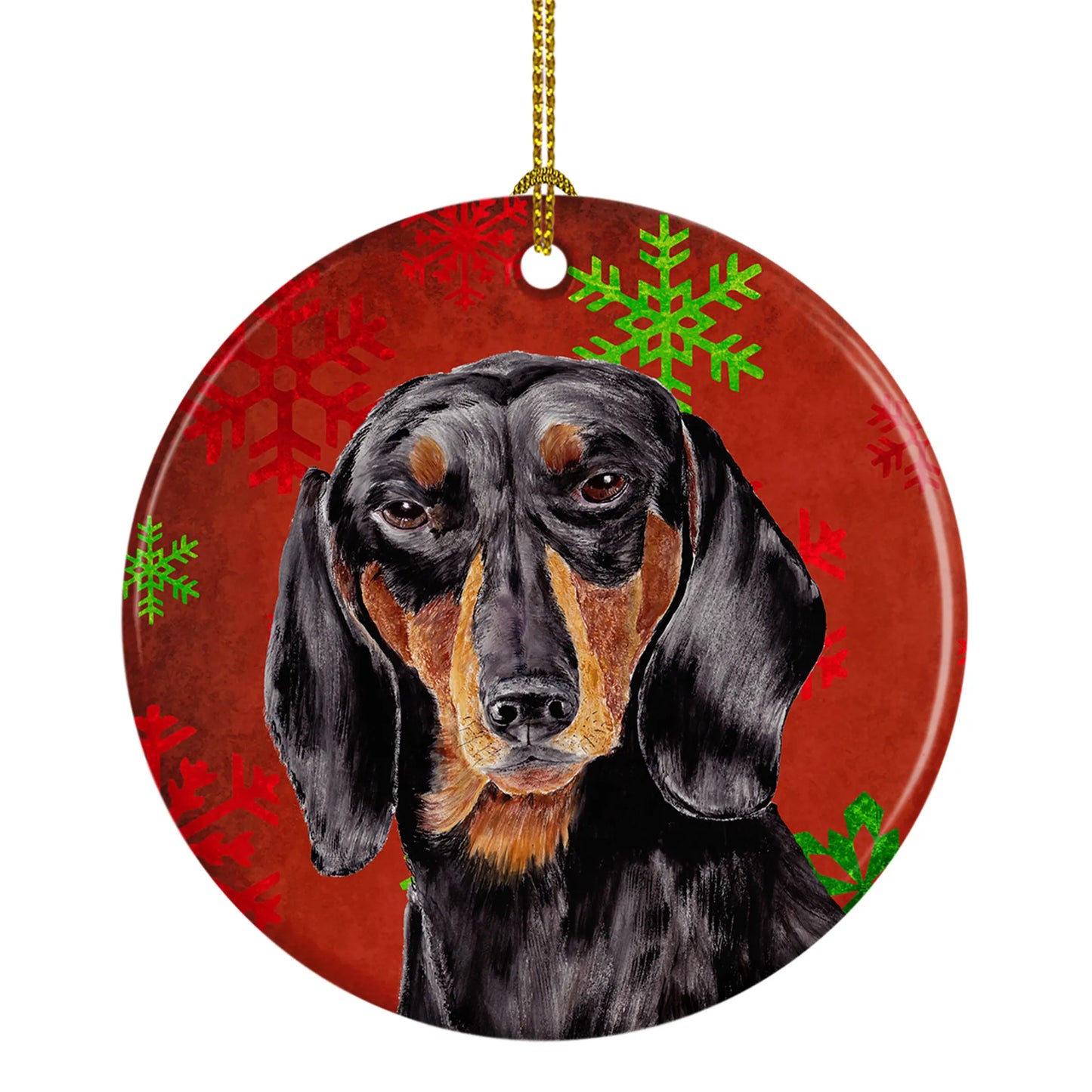 Holiday Dog on Ceramic Ornament - Size: 2.8 X 2.8 | Pack Of: 1