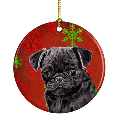 Holiday Dog on Ceramic Ornament - Size: 2.8 X 2.8 | Pack Of: 1