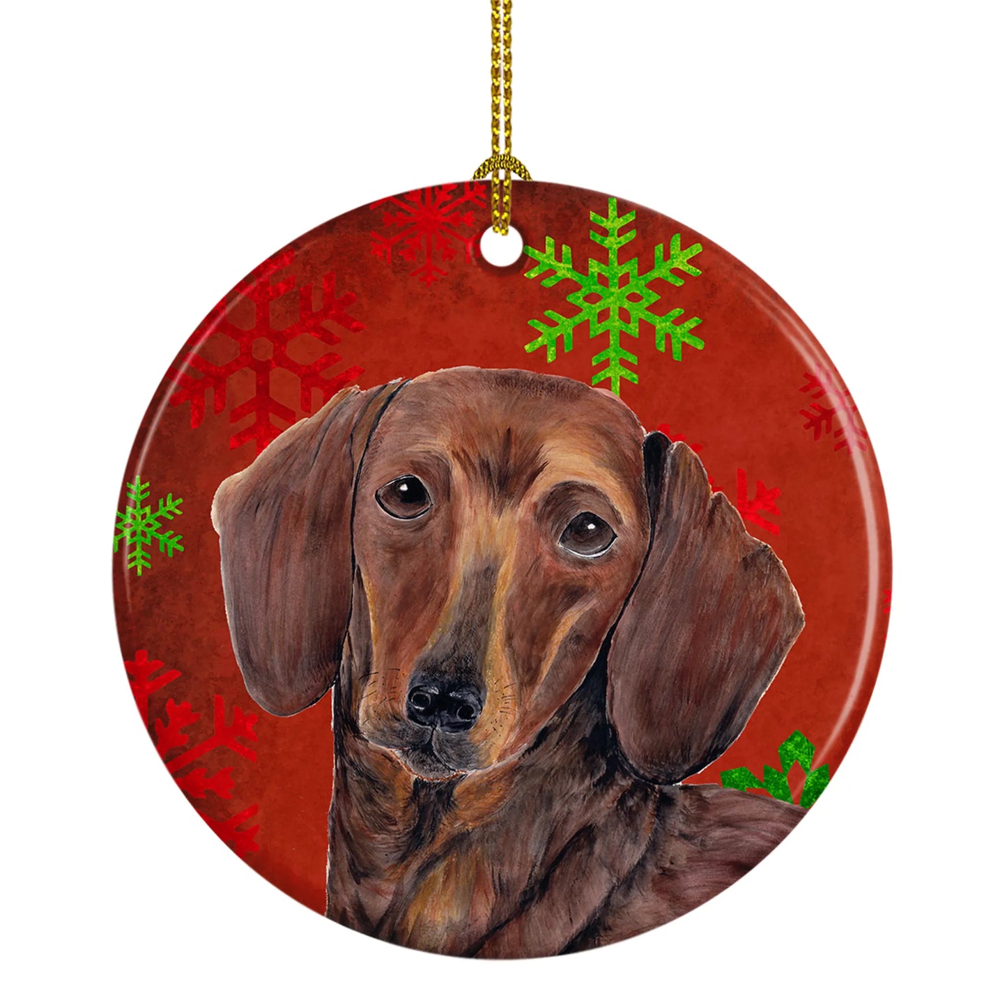 Holiday Dog on Ceramic Ornament - Size: 2.8 X 2.8 | Pack Of: 1