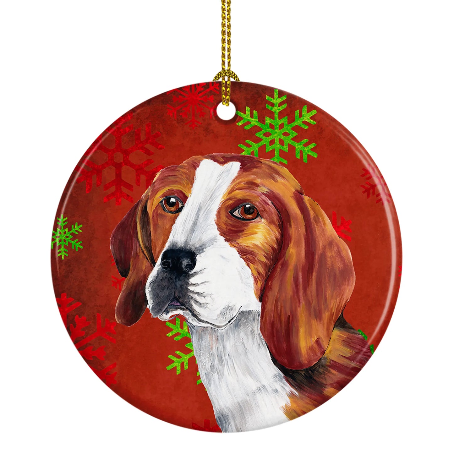 Holiday Dog on Ceramic Ornament - Size: 2.8 X 2.8 | Pack Of: 1