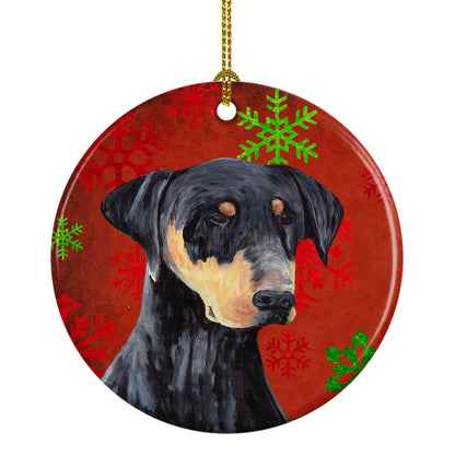 Holiday Dog on Ceramic Ornament - Size: 2.8 X 2.8 | Pack Of: 1