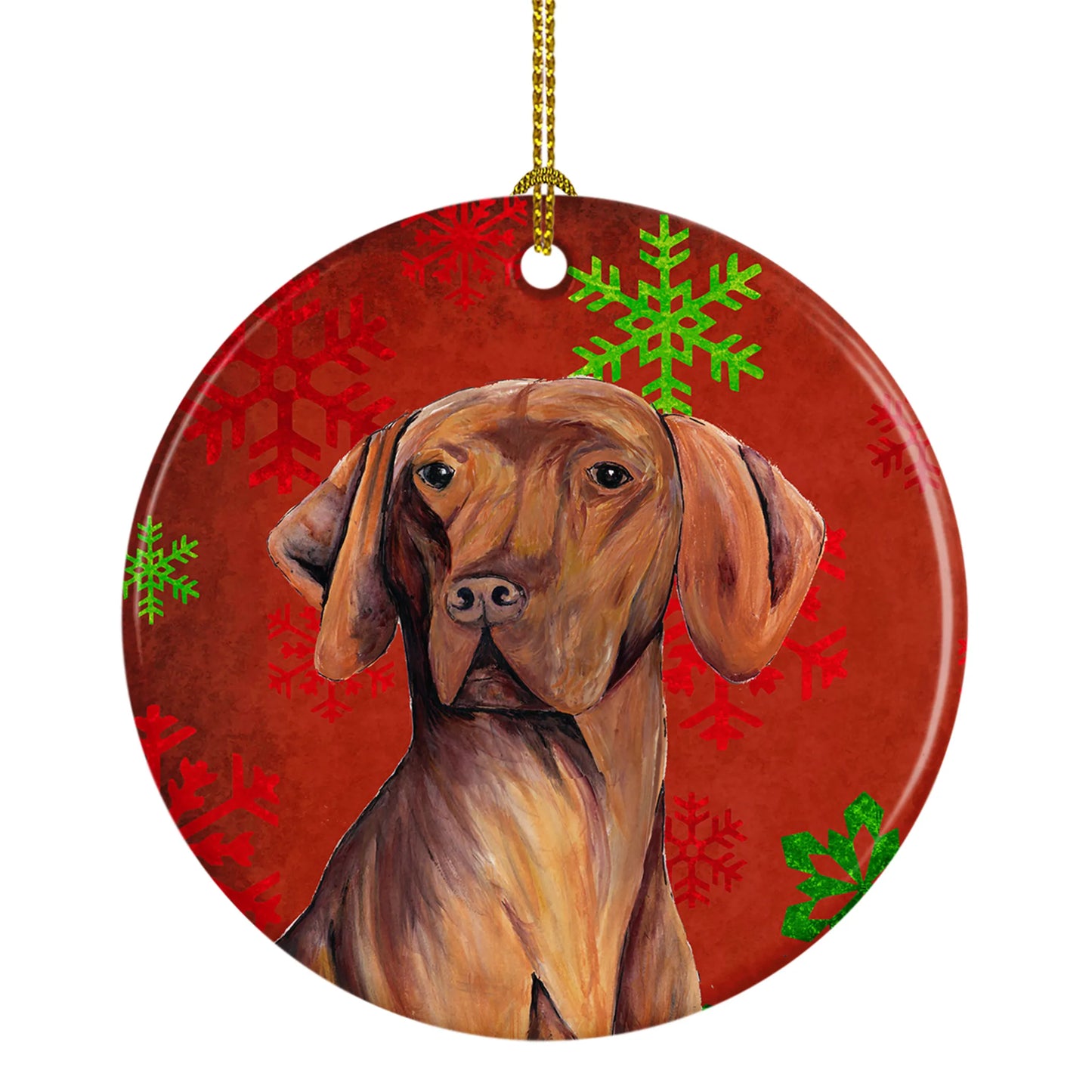 Holiday Dog on Ceramic Ornament - Size: 2.8 X 2.8 | Pack Of: 1