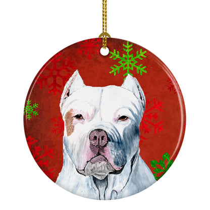 Holiday Dog on Ceramic Ornament - Size: 2.8 X 2.8 | Pack Of: 1