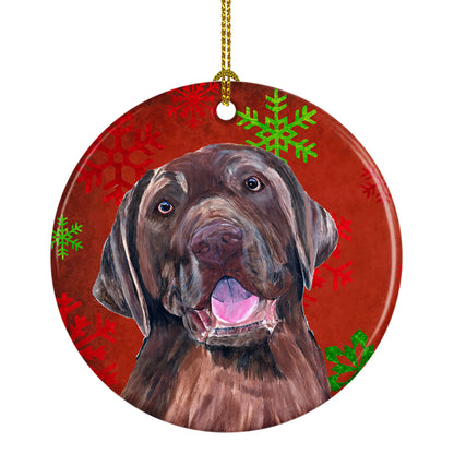 Holiday Dog on Ceramic Ornament - Size: 2.8 X 2.8 | Pack Of: 1