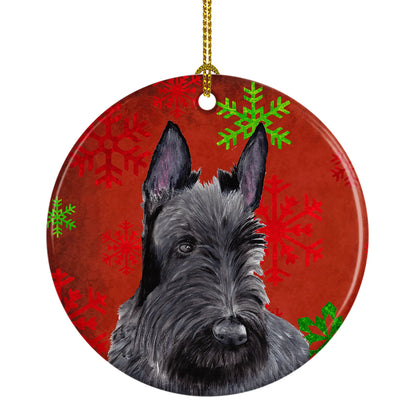 Holiday Dog on Ceramic Ornament - Size: 2.8 X 2.8 | Pack Of: 1