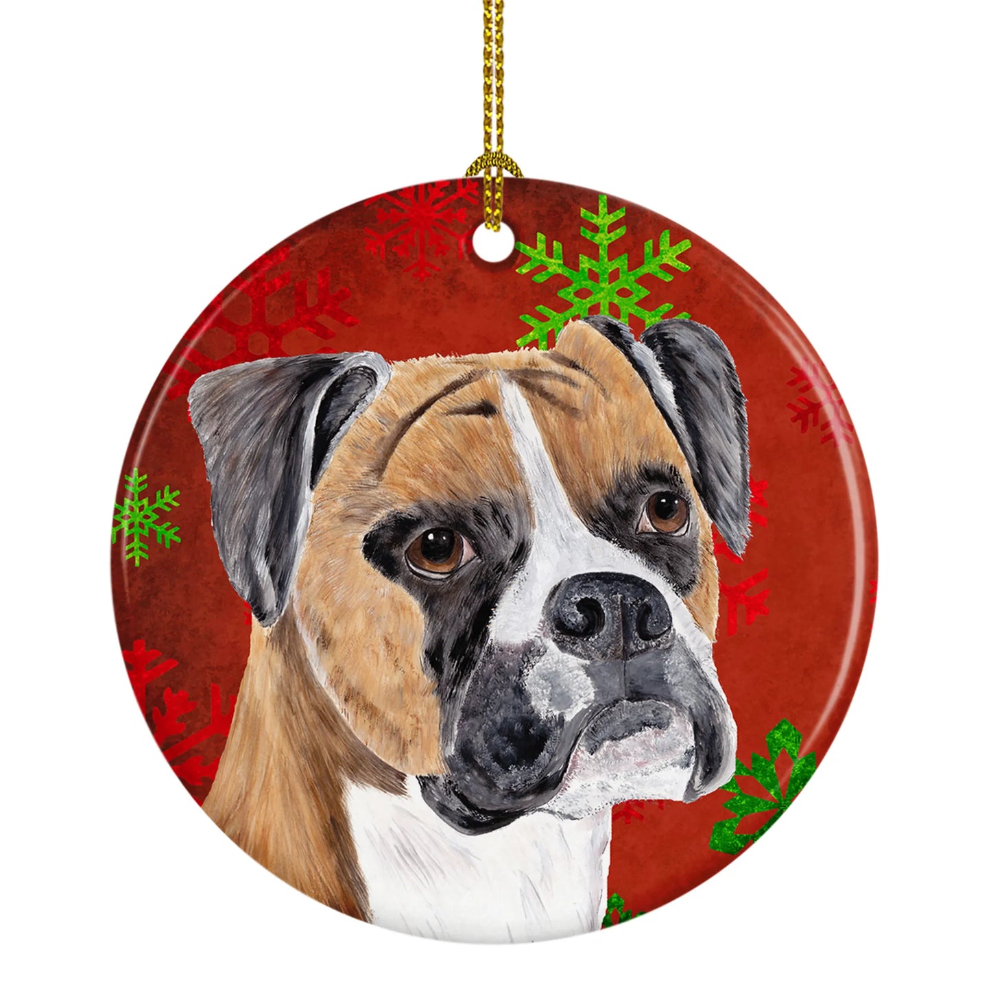 Holiday Dog on Ceramic Ornament - Size: 2.8 X 2.8 | Pack Of: 1