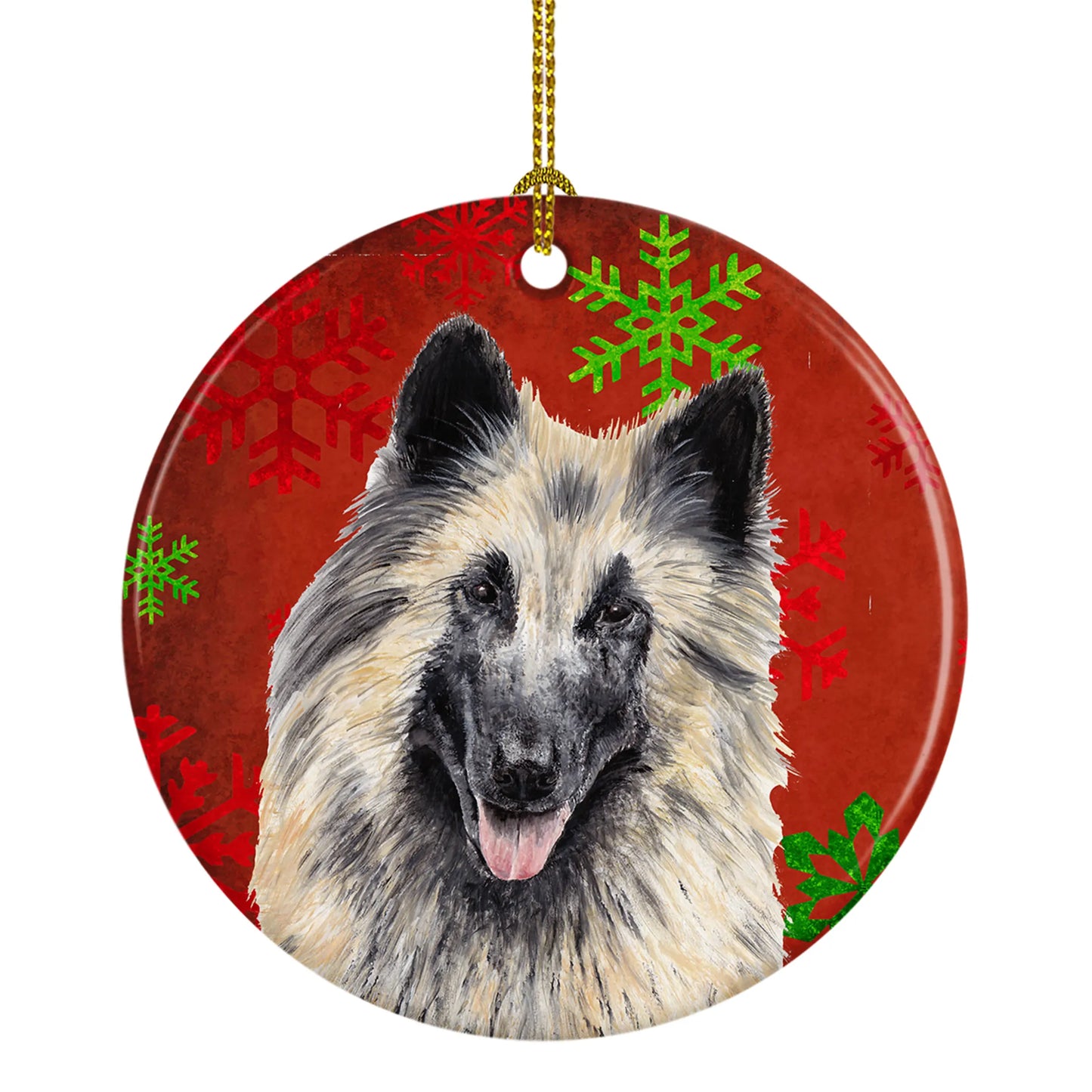 Holiday Dog on Ceramic Ornament - Size: 2.8 X 2.8 | Pack Of: 1