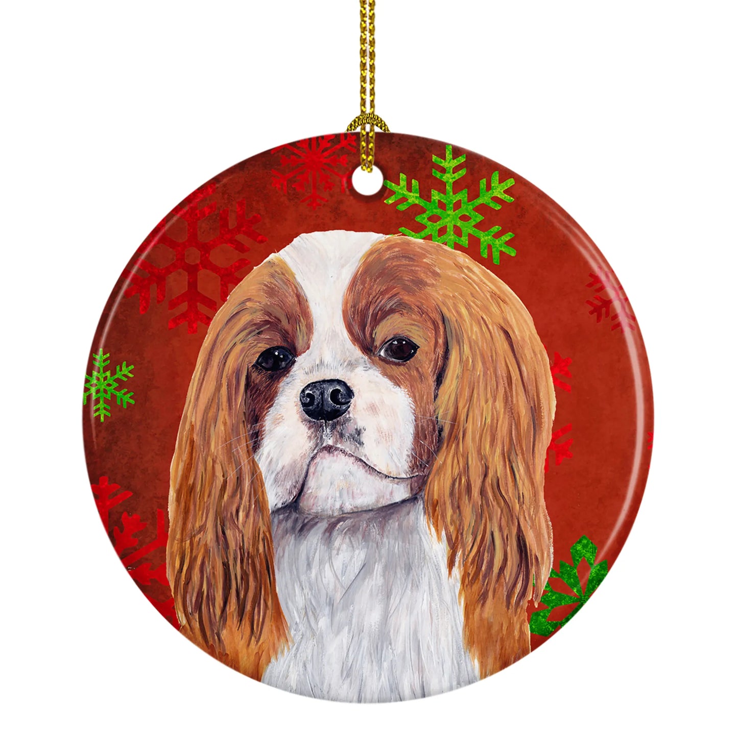 Holiday Dog on Ceramic Ornament - Size: 2.8 X 2.8 | Pack Of: 1