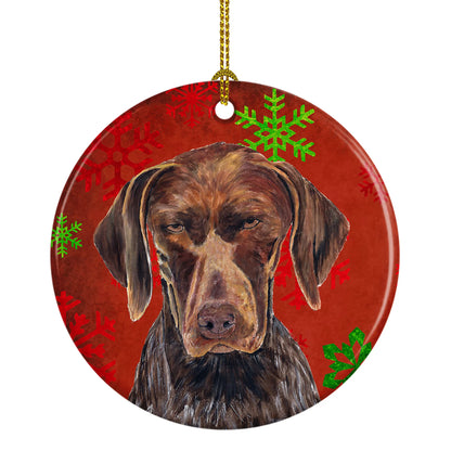 Holiday Dog on Ceramic Ornament - Size: 2.8 X 2.8 | Pack Of: 1