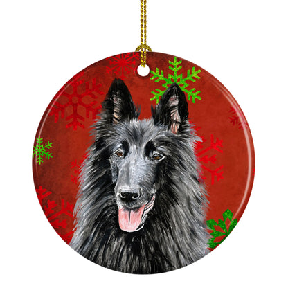 Holiday Dog on Ceramic Ornament - Size: 2.8 X 2.8 | Pack Of: 1