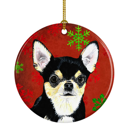 Holiday Dog on Ceramic Ornament - Size: 2.8 X 2.8 | Pack Of: 1