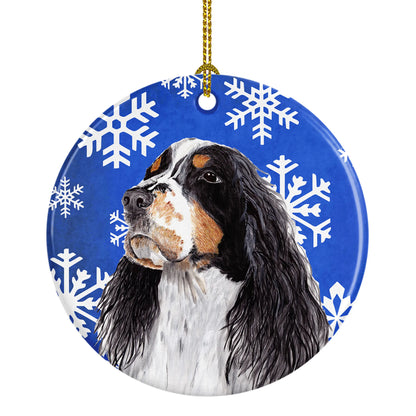 Holiday Dog on Ceramic Ornament - Size: 2.8 X 2.8 | Pack Of: 1