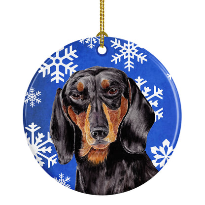 Holiday Dog on Ceramic Ornament - Size: 2.8 X 2.8 | Pack Of: 1