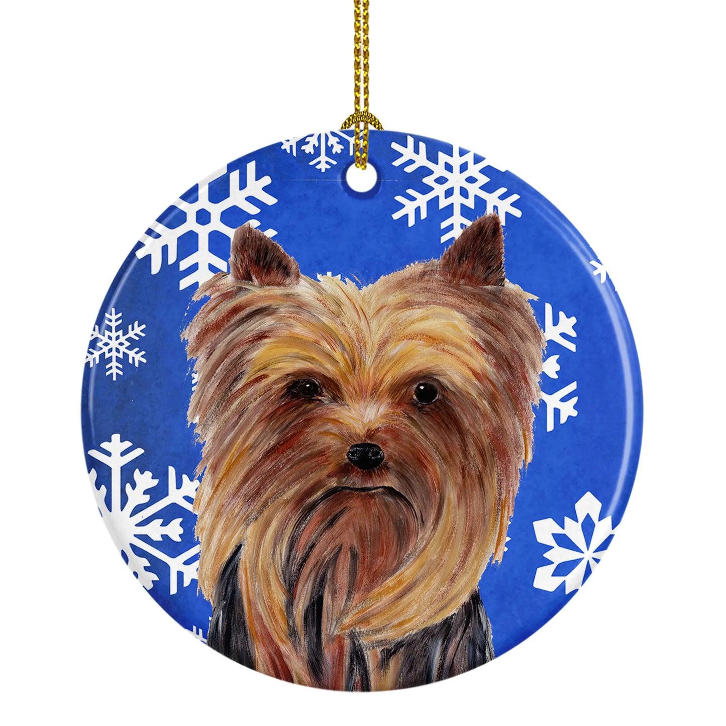 Holiday Dog on Ceramic Ornament - Size: 2.8 X 2.8 | Pack Of: 1