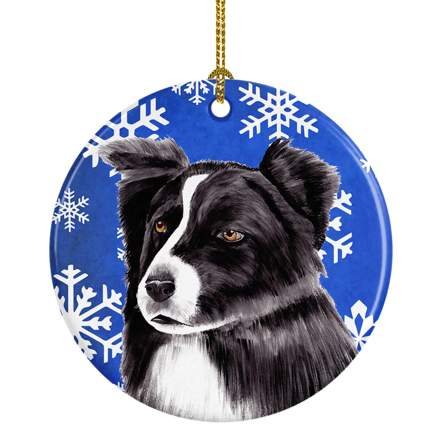 Holiday Dog on Ceramic Ornament - Size: 2.8 X 2.8 | Pack Of: 1